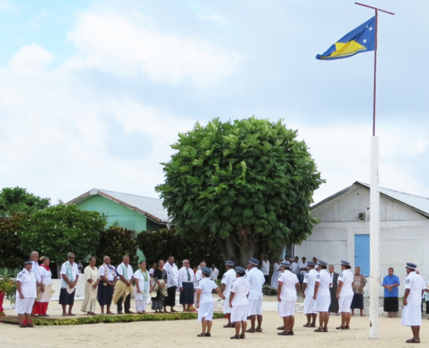 Newly elected Council members at the flag raising for the Inauguration of the Ulu o Tokelau ceremony-708